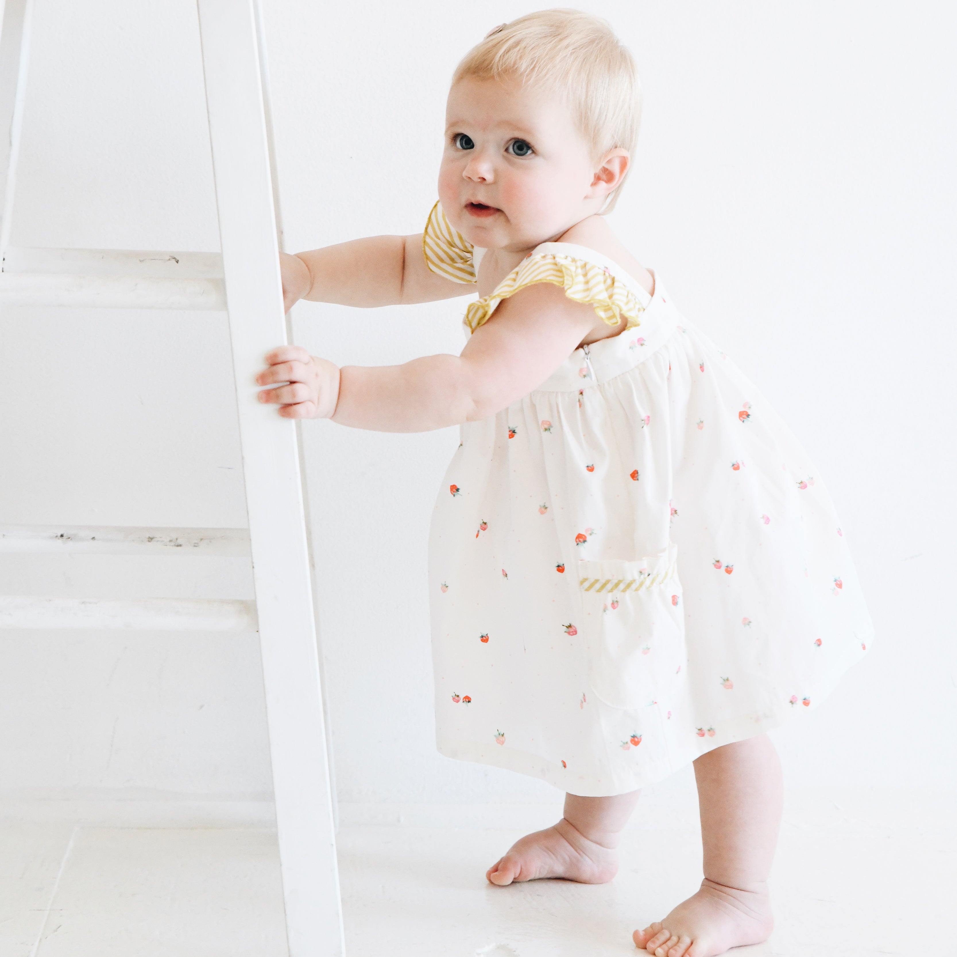 girls strawberry dress with pockets