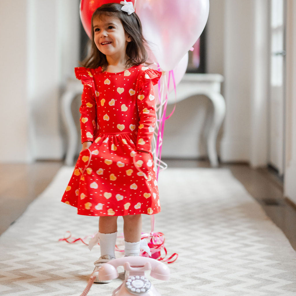 Little Girls KC Chiefs Dress with pockets