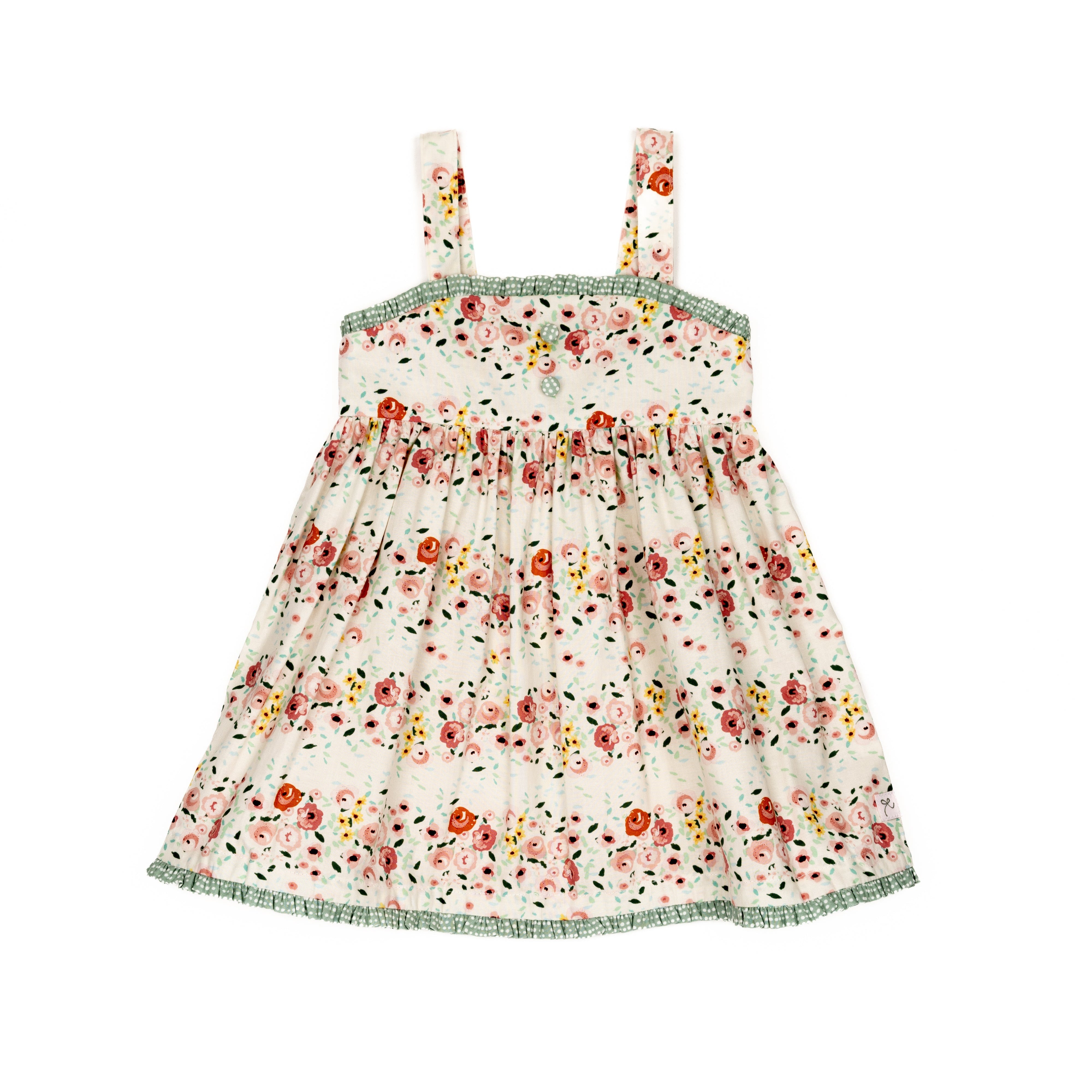 Floral dress with thin straps for girls