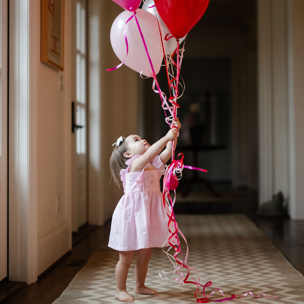 girls pink gingham dress