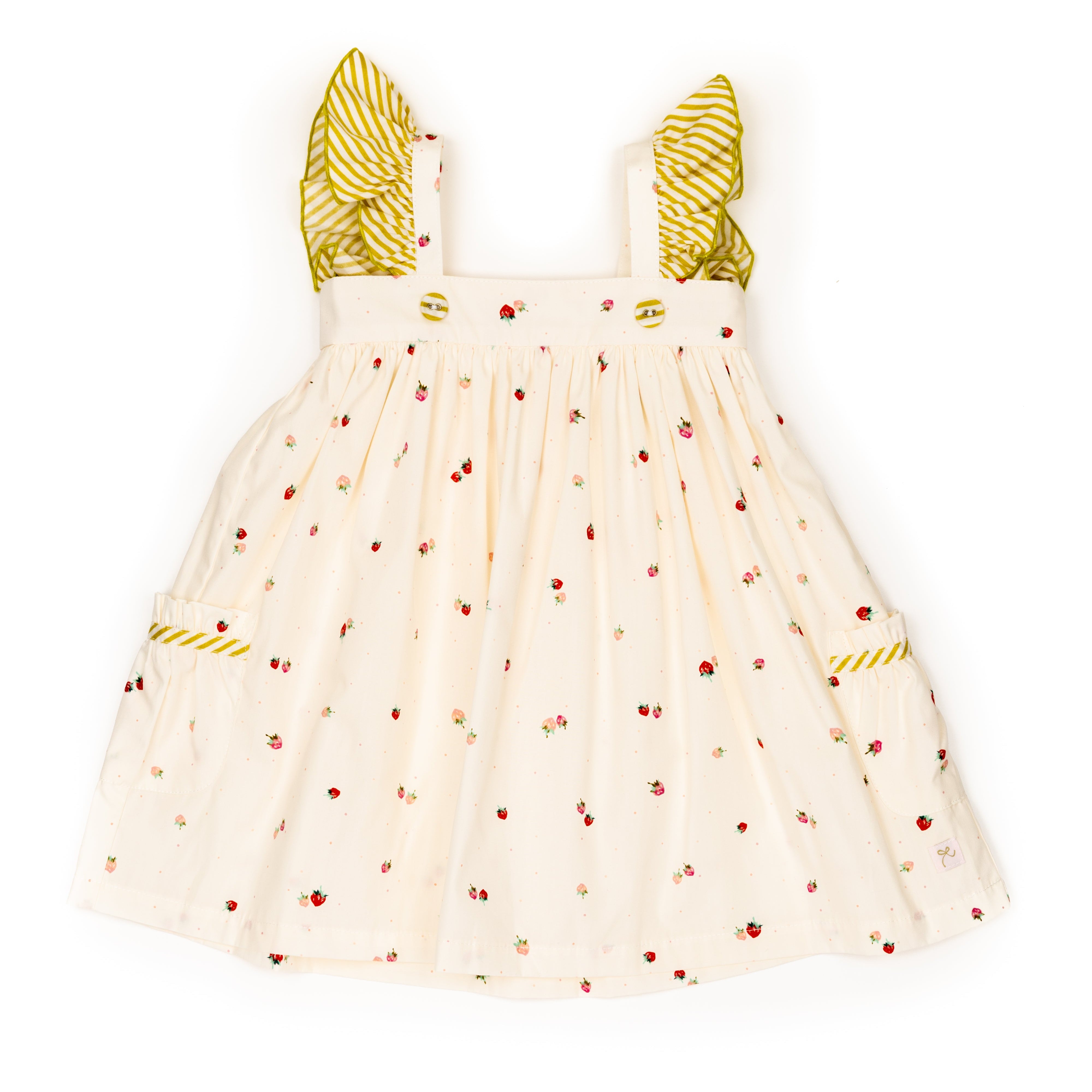 girls strawberry dress w pockets
