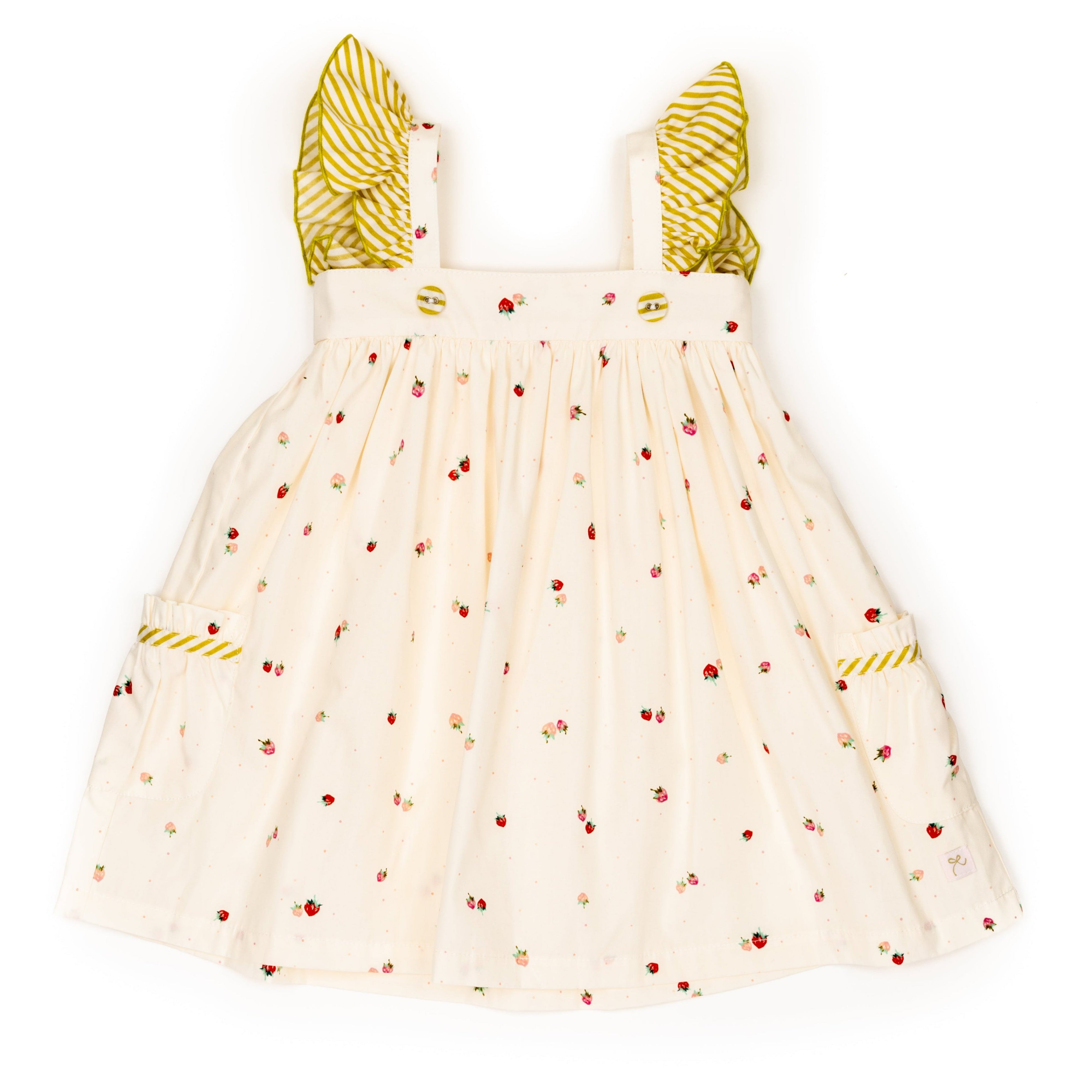 girls strawberry dress w pockets