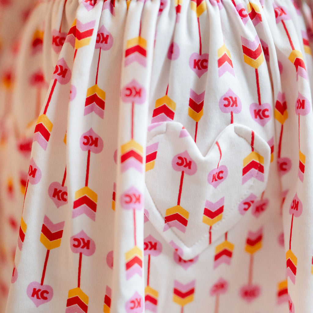 KC Chiefs Dress for Little Girls with Pockets