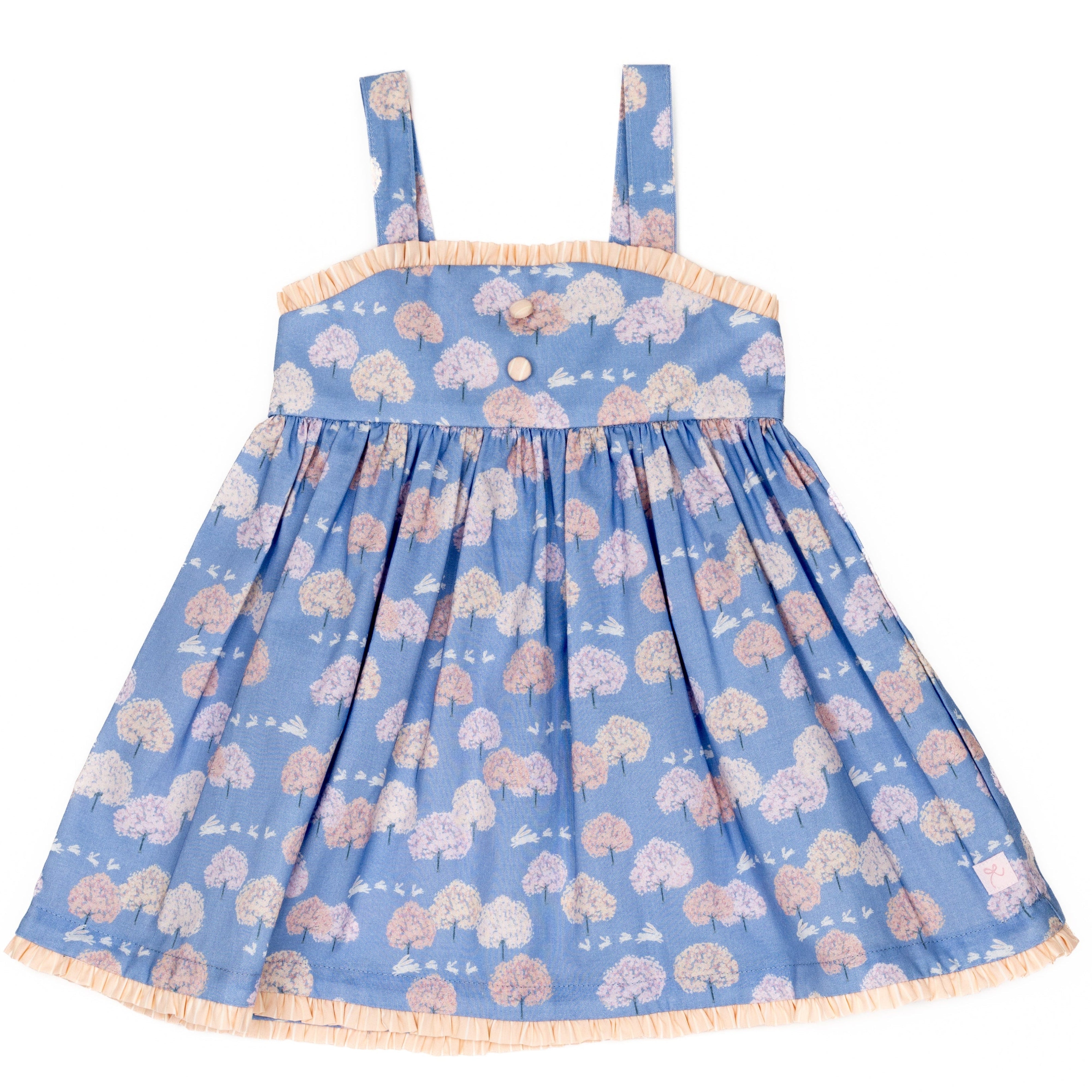 blue spring dress with bunnies